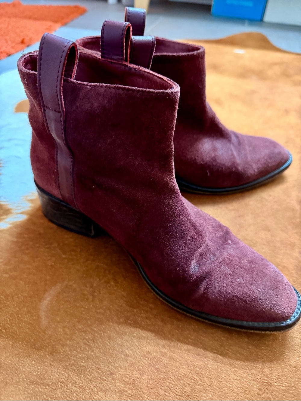 Surface to Air Burgundy Suede Ankle Booties